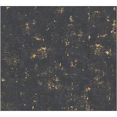 A.S. Création Non-Woven Wallpaper Blooming Wallpaper with Vintage Effect Black Gold 230782 2307-82, 10.05 m x 53 cm