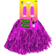 Smiffys Feestjurken Smiffys 2x Stuks cheerball/pompom roze met stokgreep