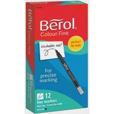 Berol Stifte Berol Colour Fine Markers Black (Pack of 12) 2141503