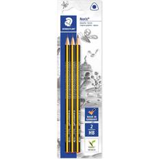 Staedtler Noris Pencil (High Break Resistance, Ergonomic Triangular Shape, Non-Slip Soft Surface, Wopex Material, HB Hardness, Case Pack, 183-HBBK3)