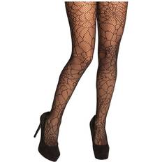 Vegaoo Collant femme noir avec motifs toiles d'araignée pour Halloween Noir