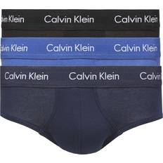 Calvin Klein Blu Intimo maschile Calvin Klein Cotton Stretch Briefs 3-pack - Black/Blue Shadow/Cobalt Water