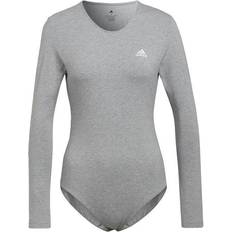 Adidas Shapewear & Under Garments adidas Essentials Studio Bodysuit - Medium Grey Heather/White