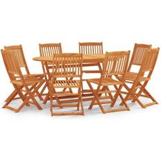 Oval Patio Dining Sets Garden & Outdoor Furniture vidaXL 3087158 Patio Dining Set, 1 Table incl. 8 Chairs