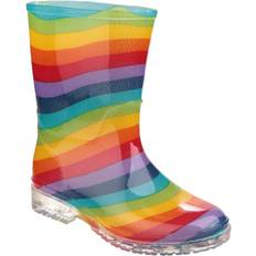 Kid's Patterned PVC Childrens Welly Wellington - Rainbow