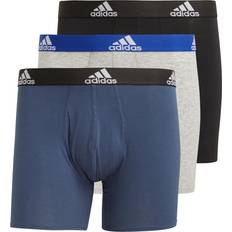 Ondergoed Adidas Logo Boxer Briefs 3-pack - Black/Medium Grey Heather/Crew Navy