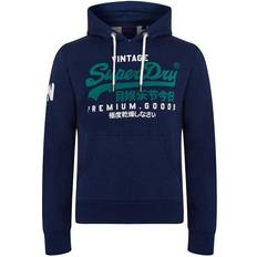 Organic Cotton Vintage Logo Hoodie - Midnight Blue Grit