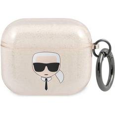 Karl Lagerfeld Glitter Karl's Head Case for Airpods 3