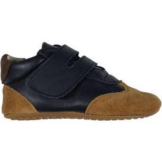 Skind hjemmesko Pom Pom Slippers - Navy/Camel