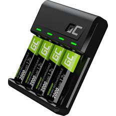 Chargeurs - NiMH Batteries et Chargeurs Green Cell VitalCharger Chargeur de batterie USB (pour 4xAA/AAA) 4 x type AA NiMH 2000 mAh 0.5 Watt 1.2 A noir