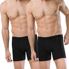 Schiesser Men's Underwear Schiesser Authentic Shorts with Fly 2-pack - Black