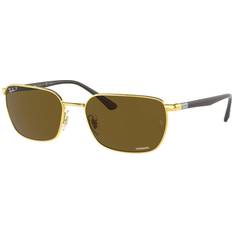 Gepolariseerd - Man Zonnebrillen Ray-Ban Chromance 3684CH Sunglasses - Gold/Polar Brown