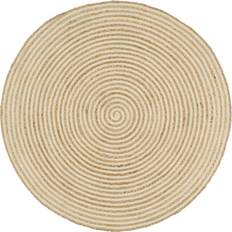 Alfombras vidaXL Spiral Blanco, Natural 150cm