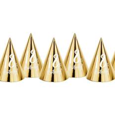 PartyDeco Cappelli Da Festa 18° Compleanno Oro 16 x 11 cm 6 Pezzi