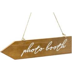 PartyDeco Accessorio Del Partito In Legno Signpost Photo Booth Marrone/Bianco