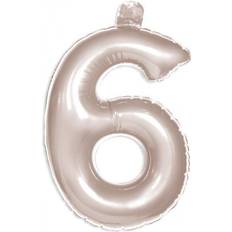Folat uppblåsbar ballong Nummer 6 36 cm silver