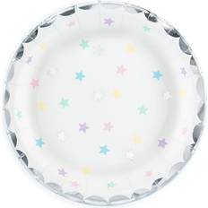 PartyDeco Pahvilautaset Unicorn Stars 6-pakkaus