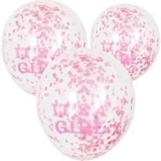 Unique Party ballons confettis C'est une fille rose 30 cm 6 pièces