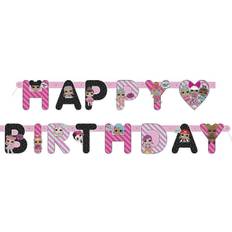 Cartoon Garlands & Confetti LOL Surprise Garlands Birthday Banner