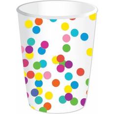 Feest Plastic Bekers Haza Witbaard Bekers Confetti, 8st