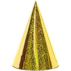 Juhla Juhlahatut PartyDeco Partyhattar Glittrig Guld 6-pack