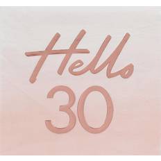 Kulta Paperiset lautasliinat Ginger Ray Pink & Rose Gold Foiled Hello 30th Birthday Party Paper Napkins 16 Pack