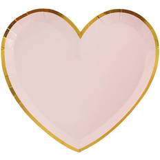 10 Assiettes Coeur BB Rose