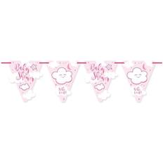 Vauvakutsut Serpentiinit ja Konfetit Folat 65368 Baby Shower Girl Paper Flagbanner