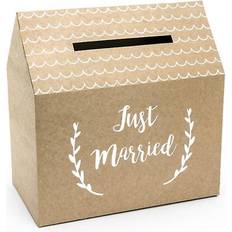 PartyDeco Urna In Cartone Kraft Casa Just Married