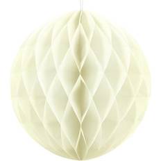 Papir Honeycombbolde PartyDeco Creme Honeycomb 40 cm Rund