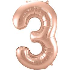 Folat folieballong nummer 3 roséguld 86 cm