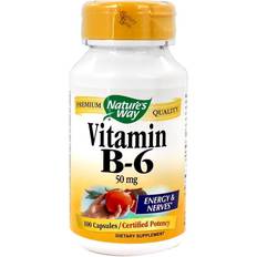 B6 vitamin kosttilskud Nature's Way Nature's Way Vitamin B-6 50 mg 100 Capsules 100 stk