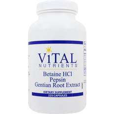 Betaine hcl pepsin Vital Nutrients Betaine HCl Pepsin and Gentian Root Extract 225 Capsules