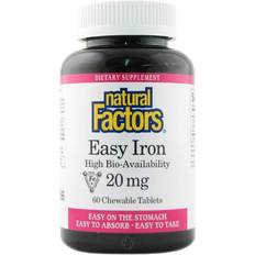 Vitamins & Supplements Natural Factors Easy Iron 20 mg 60 Chewable Tablets