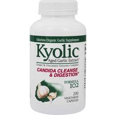 Candida hälsokost och kosttillskott Kyolic Aged Garlic Extract Candida Cleanse and Digestion Formula102 200 Vegetarian Capsules