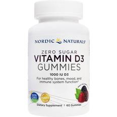 Nordic Naturals Vitaminer & Mineraler Nordic Naturals Zero Sugar Vitamin D3 Gummies Wild Berry 1000 IU 60 Gummies 60 stk