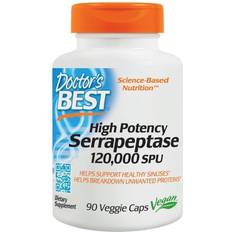 Doctor's Best Serrapeptaasi 120 000 Yksikköä Korkeatehoisena 90 Kapselia