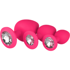 Easytoys Jouets sexuels Easytoys Lot de 3 plugs anaux Rose avec Diamant