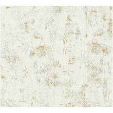 A.S. Creation Industrial Concrete Wallpaper Metallic Gold White 230775