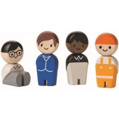 Statuette di Legno Plantoys 4-Teiliges Handwerker Spielset Holz 6267