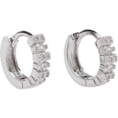 Ruiny Petite Hoop Earrings - Silver/Transparent