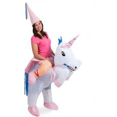 Unicorn kostume Folat oppusteligt kostume Unicorn dame hvid/pink one-size