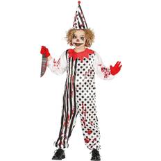 Vegaoo Uhyggelig Halloween klovnekostume til børn 125-135 cm (7-9 år)
