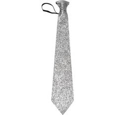 Hisab Joker Glitter Tie Silver