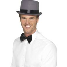 Grey Hats Fancy Dress Smiffys Grey Men's 1920's Top Hat top hat fancy dress grey mens victorian accessory gentleman magician black