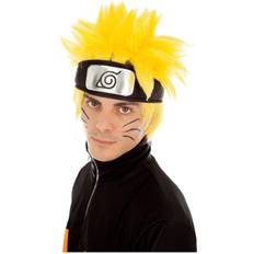 Chaks Perruque Naruto Jaune Coupe de cheveux ébouriffée Adulte