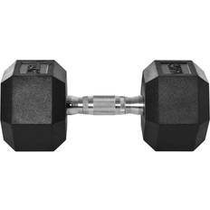 15kg rubber dumbbells Homcom Single Rubber Hex Dumbbell 15kg