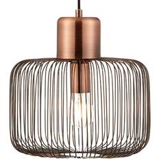 Copper Pendant Lamps Endon Lighting Nicola Cylinder Cage Pendant Lamp 30cm