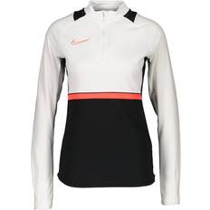 Dame - Fotball T-skjorter Nike Dri-FIT Academy Football Drill Top Women - Black/Black/Bright Crimson/Bright Crimson