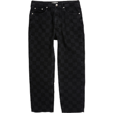 River Island Checkerboard Straight Jeans - Black